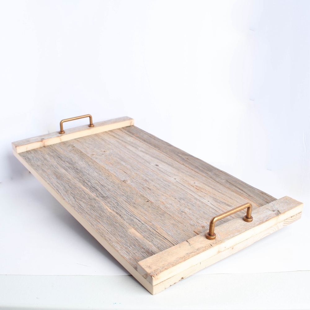 Farmhouse Barn Wood Serving Decorative Tray Handcrafted Rustic 21x12x3